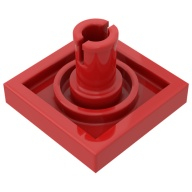 Lego destička 2x2 s kolíkem (tyčkou) dolů, červená (247621, 4124065, 4170320, 4237077)